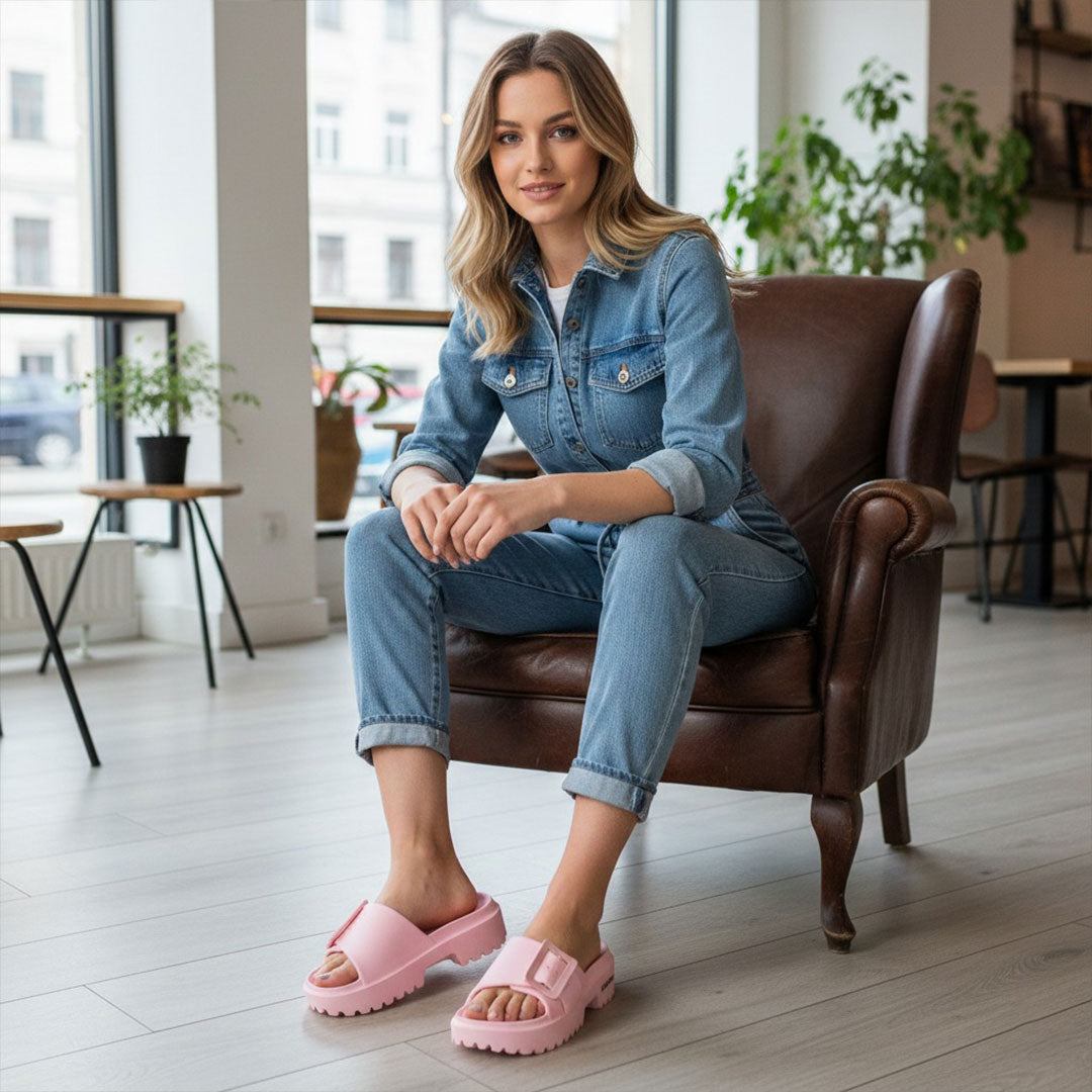 Bersache Extra Soft Classic Casual  with  Regular wear with Ultra Soft & Flexibility Technology Sandal for Women's-(6307-Pink)