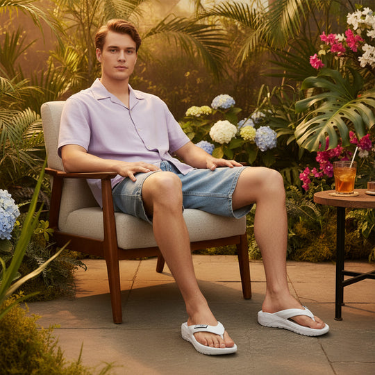 Bersache Extra Soft Classic Casual with  Regular wear with Ultra Soft & Flexibility Technology Slipper For Men's & Boy's-(6257-White)