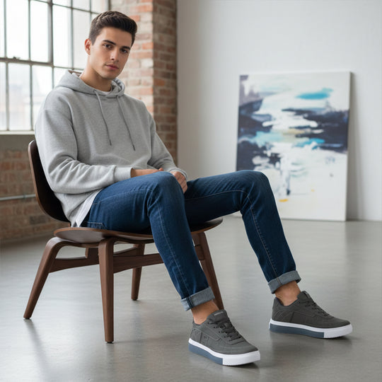 Bersache Casual Sneaker shoe for Men| Soft Cushioned Insole , Slip-Resistance Casuals For Men (8119-Grey)