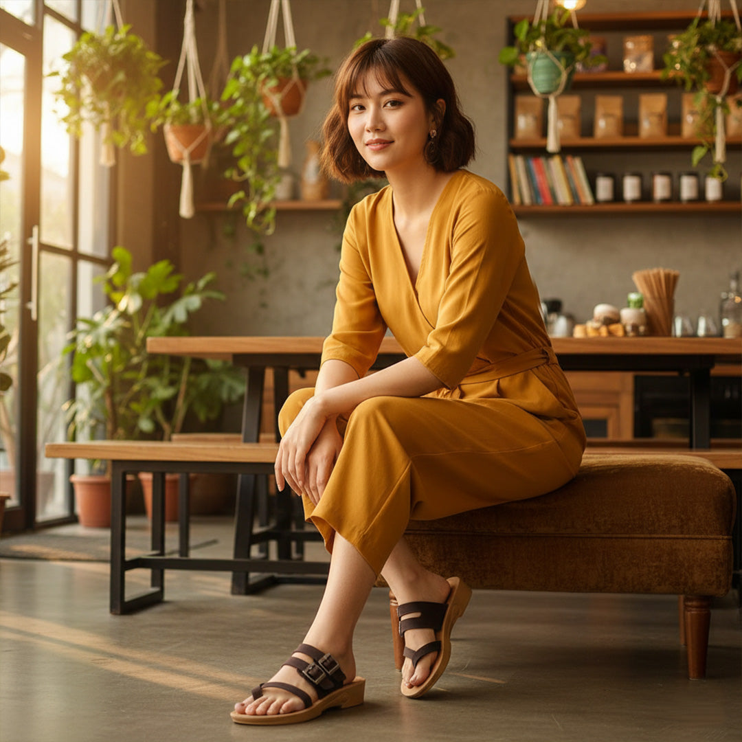 Bersache Extra Soft Classic Casual with  Regular wear with Ultra Soft & Flexibility Technology Sandal's For Women's & Girl's-(6239-Black)