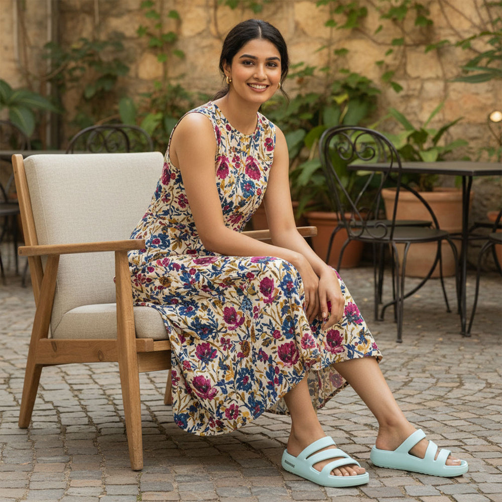 Bersache Extra Soft Classic Casual  with  Regular wear with Ultra Soft & Flexibility Technology Sandal for Women's-(6309-Blue)