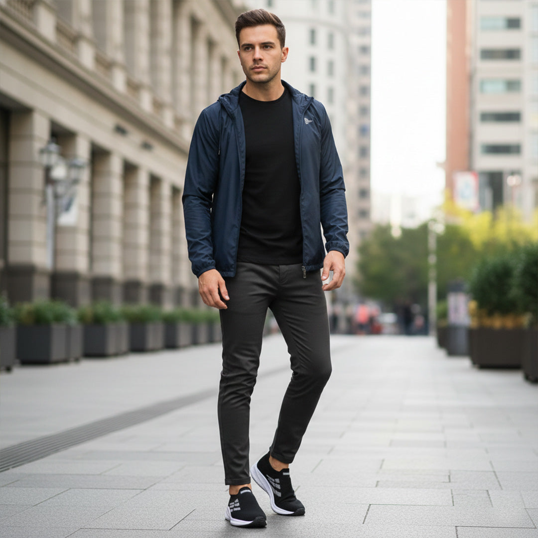 Bersache Lightweight Casual Sneaker Shoes For Men (Black-8109)