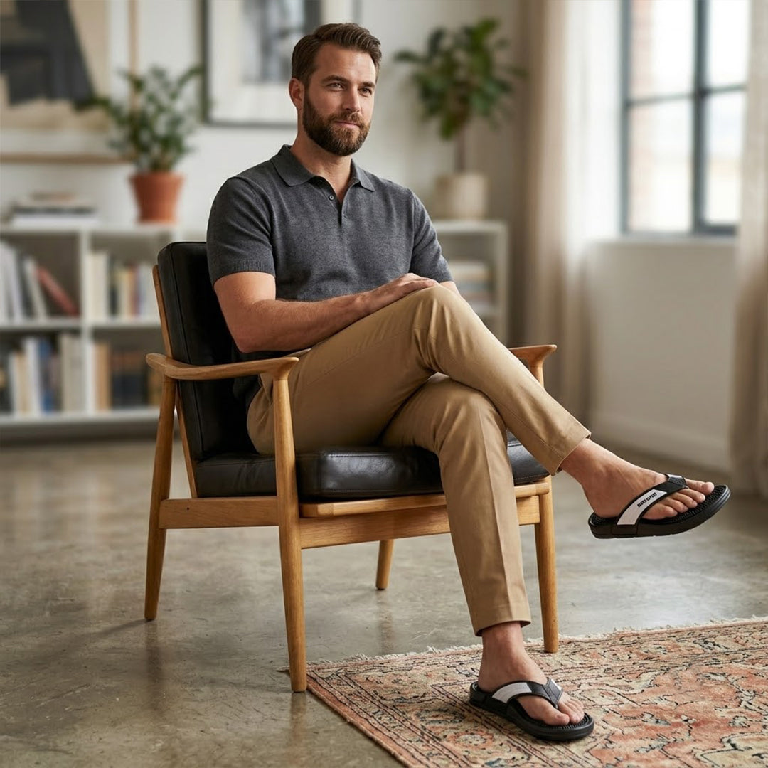 Bersache Extra Soft Classic Casual  with Regular wear with Ultra Soft & Flexibility Technology Sandals for Men's-(6335-Black).