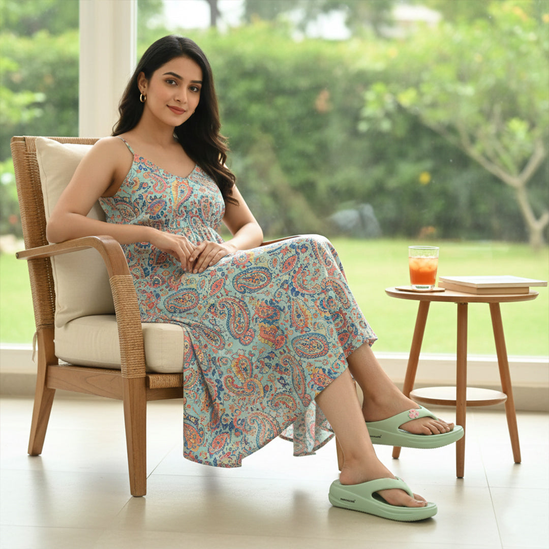 Bersache Extra Soft Classic Casual with  Regular wear with Ultra Soft & Flexibility Technology Slipper For Women's & Girl's-(6297-Green)