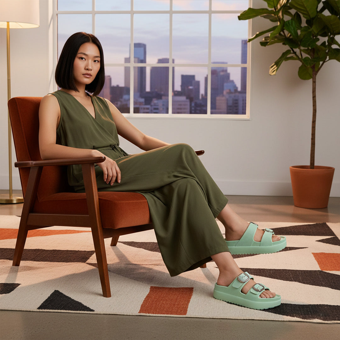 Bersache Extra Soft Classic Casual with  Regular wear with Ultra Soft & Flexibility Technology Sandal For Women's/Girl's-Green-6296.