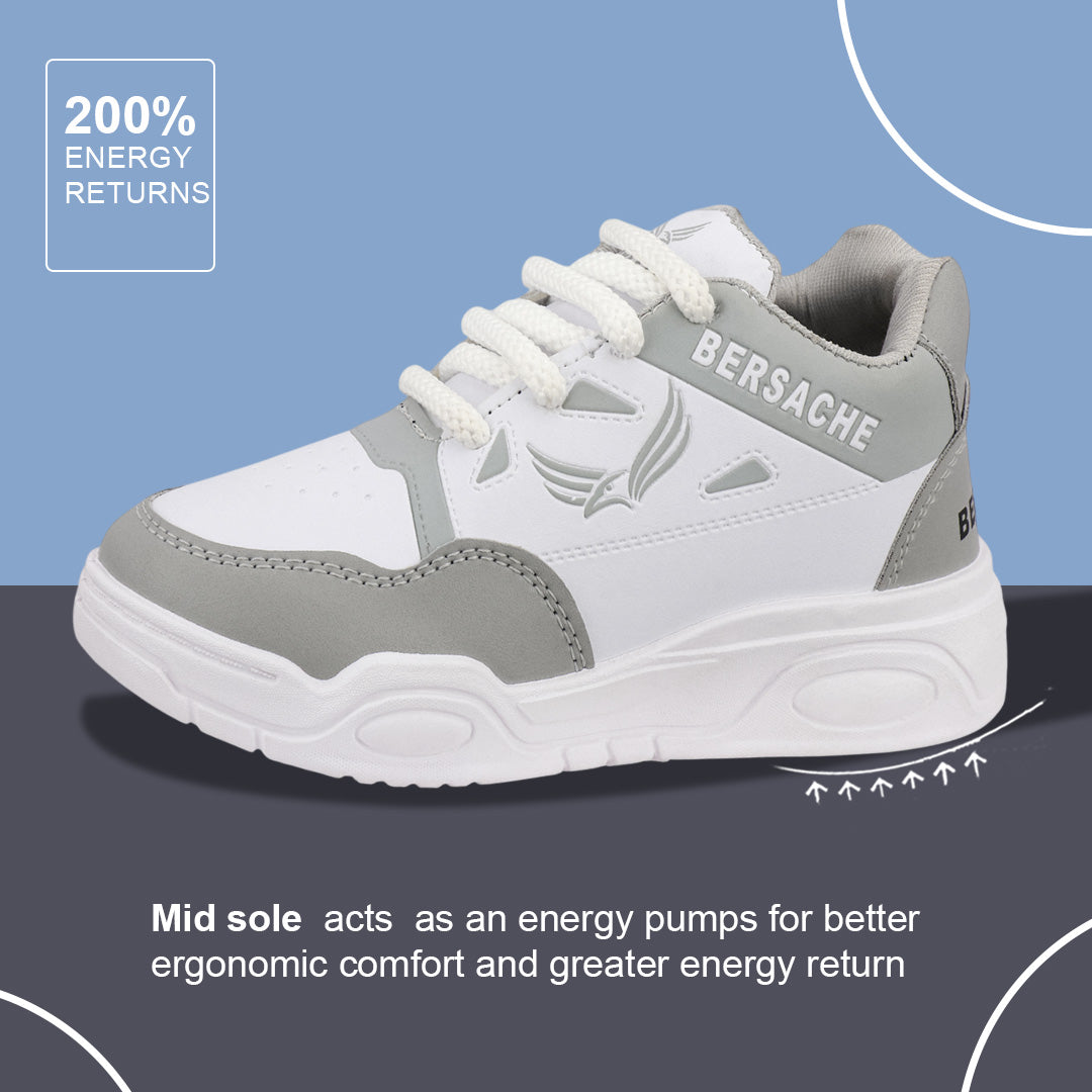 Bersache Casual Sneaker shoe for Kids|Soft Cushioned Insole,Slip-Resistance Casuals For Kids - Gray-6279.