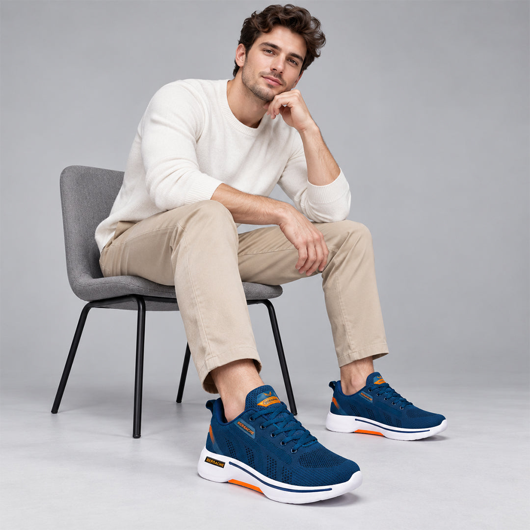 Bersache Lightweight Sports Running Shoes For Men Blue-7050