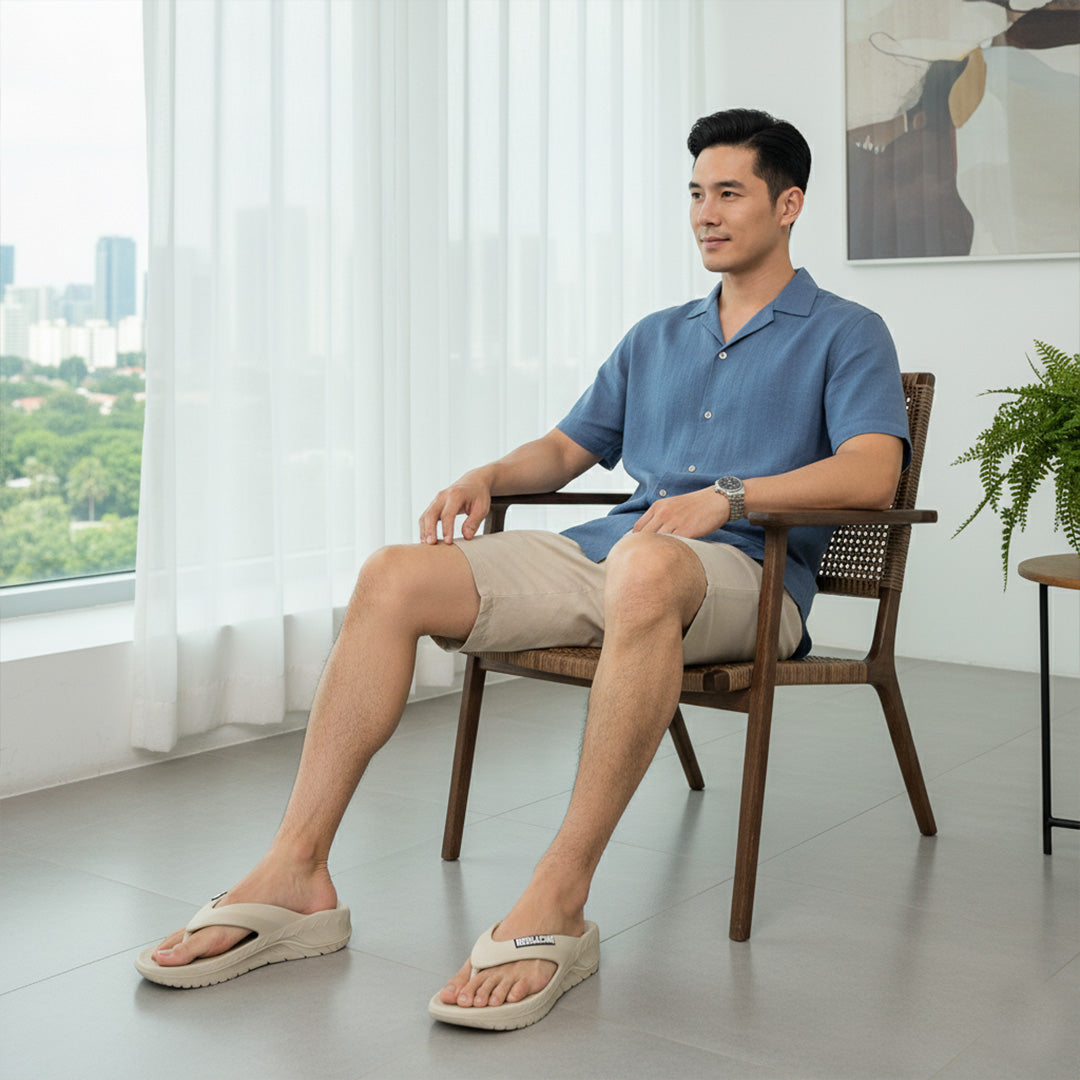 Bersache Extra Soft Classic Casual with  Regular wear with Ultra Soft & Flexibility Technology Flip Flop for Men's & Boy's (6256-Beige)