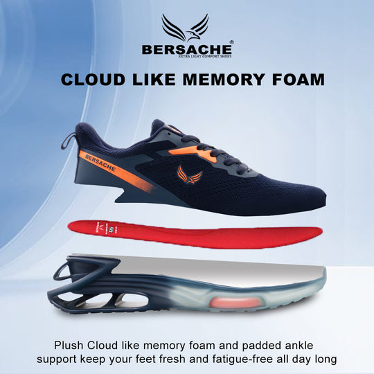 Bersache Sneaker, Loafers ,Sports With Extra Comfort Sneakers For Mens  (9193-Navy Blue)