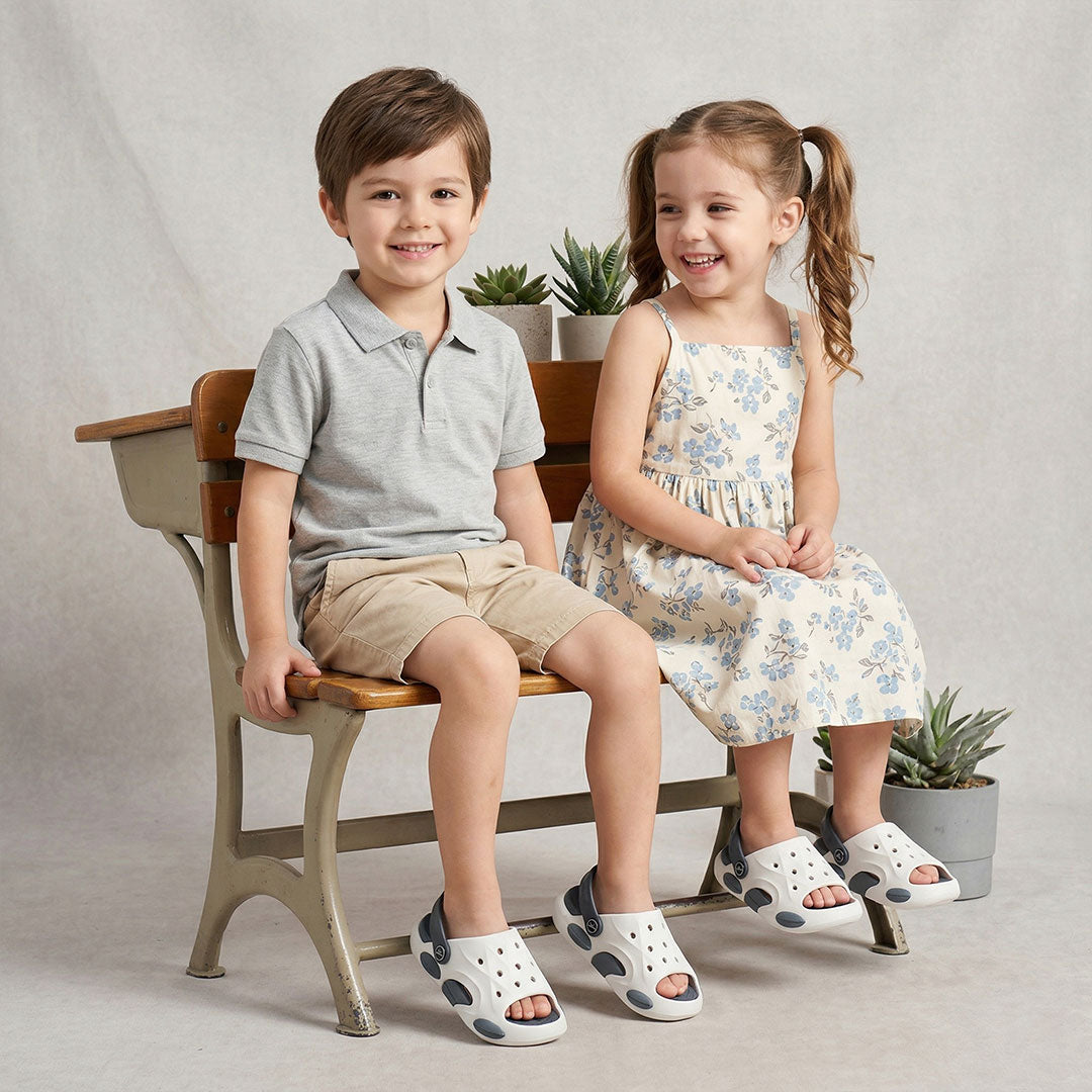 Bersache Extra Soft Classic Casual CHAPPAL with  Regular wear with Ultra Soft & Flexibility Technology Slipper for Kids's - White -6323.
