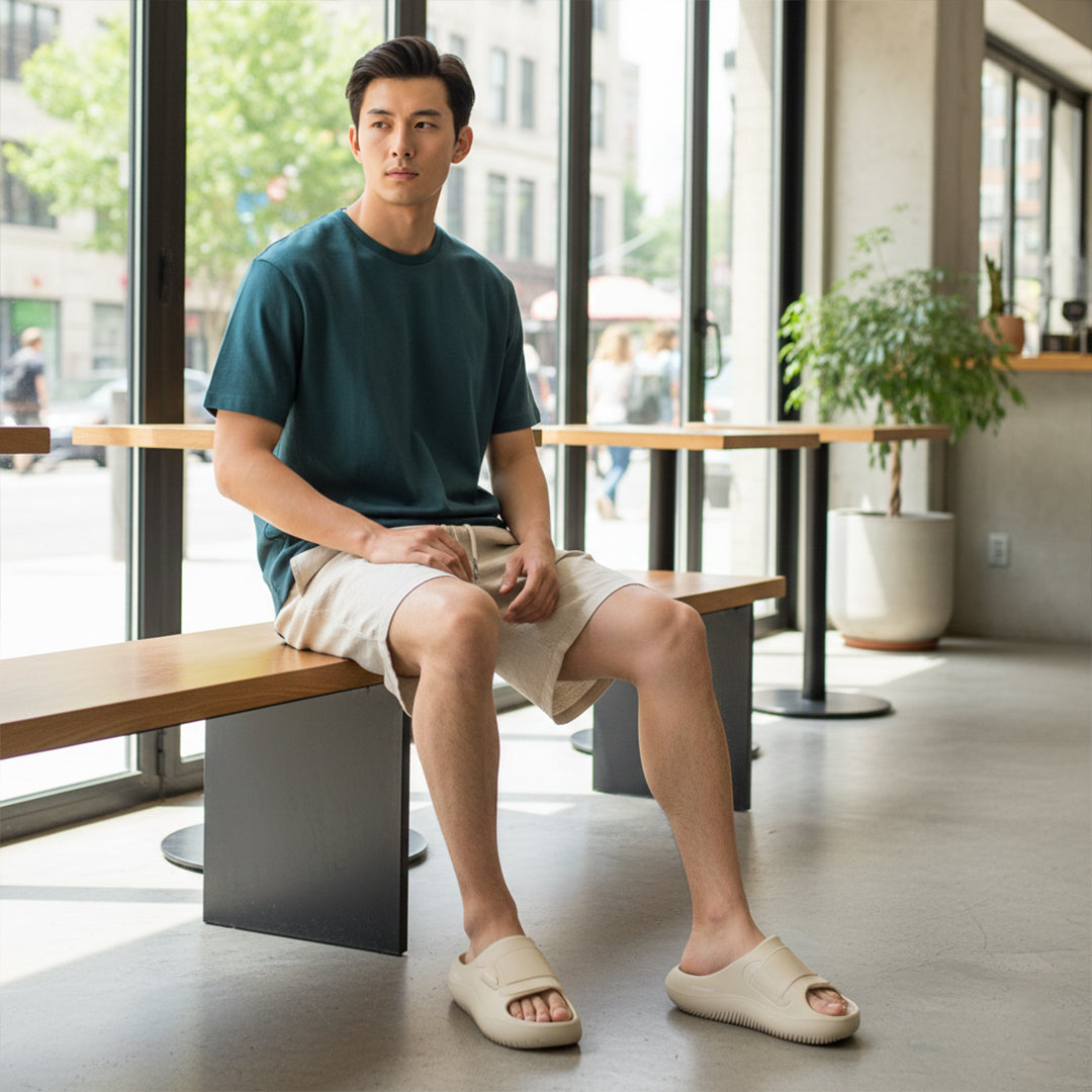 Bersache Extra Soft Classic Casual  with  Regular wear with Ultra Soft & Flexibility Technology Sandals for Men's-(6282-Beige)