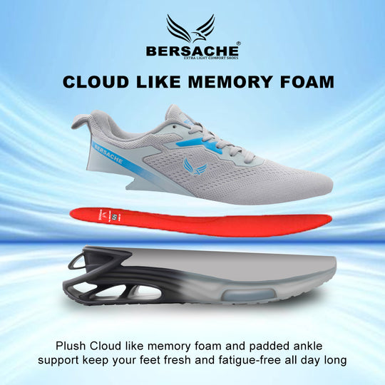 Bersache Premium Sports ,Gym, Trending Stylish Running Shoes For Men  (9194-Grey)