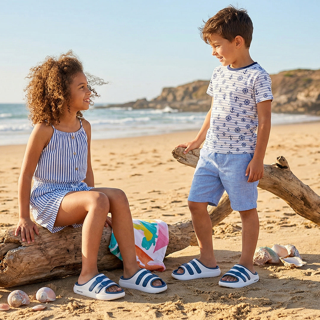 Bersache Extra Soft Classic Casual CHAPPAL with  Regular wear with Ultra Soft & Flexibility Technology Flip-Flop for Kids's-White-6320.