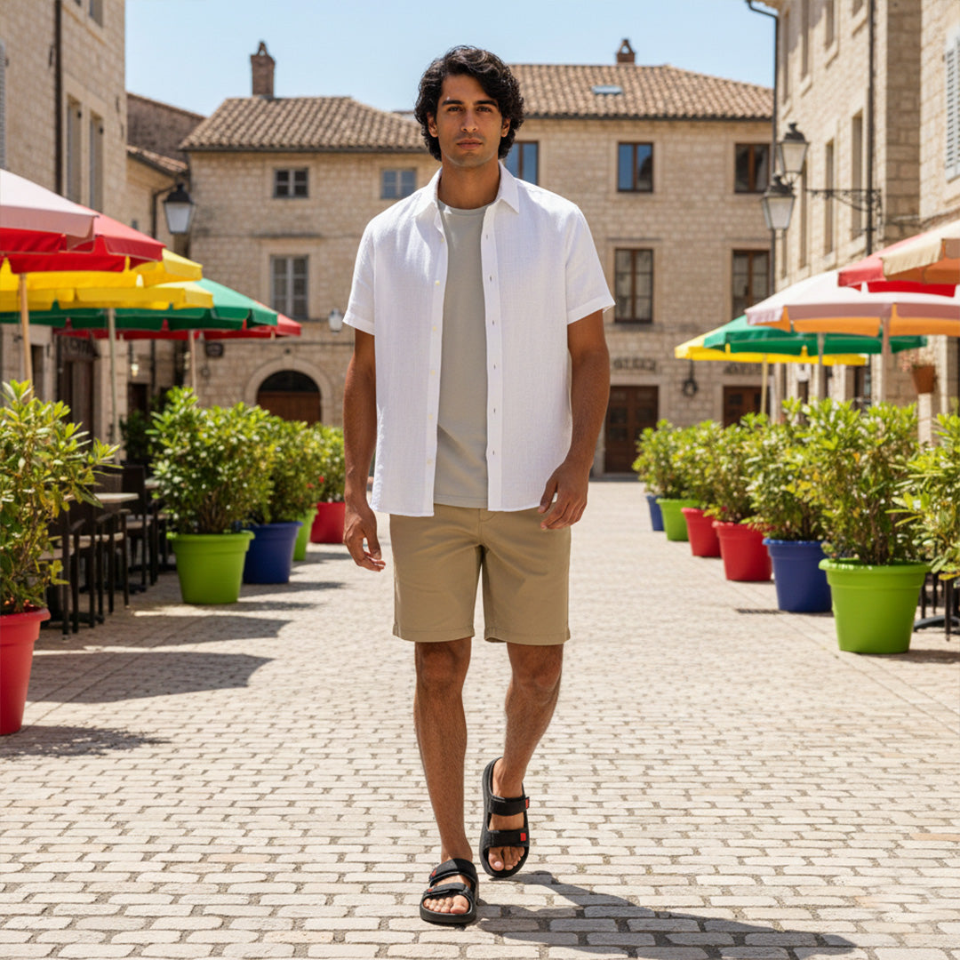 Bersache Extra Soft Classic Casual with  Regular wear with Ultra Soft & Flexibility Technology Sandal For Men's & Boy's-(Black-6266).