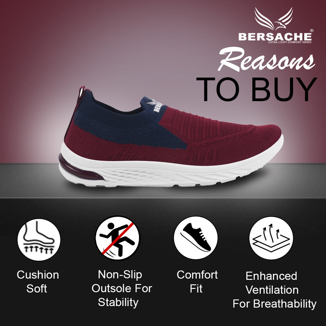 Bersache Lightweight Sports Running Shoes For Women's & Girl's-(8053-Maroon)