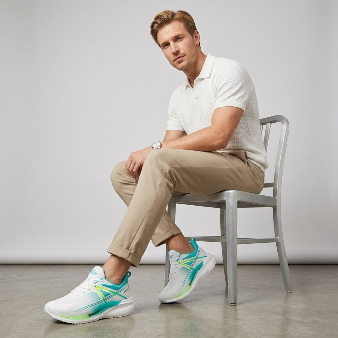 Bersache Casual Sneaker shoe for Men| Soft Cushioned Insole , Slip-Resistance Casuals For Men (Mint & White-9225)