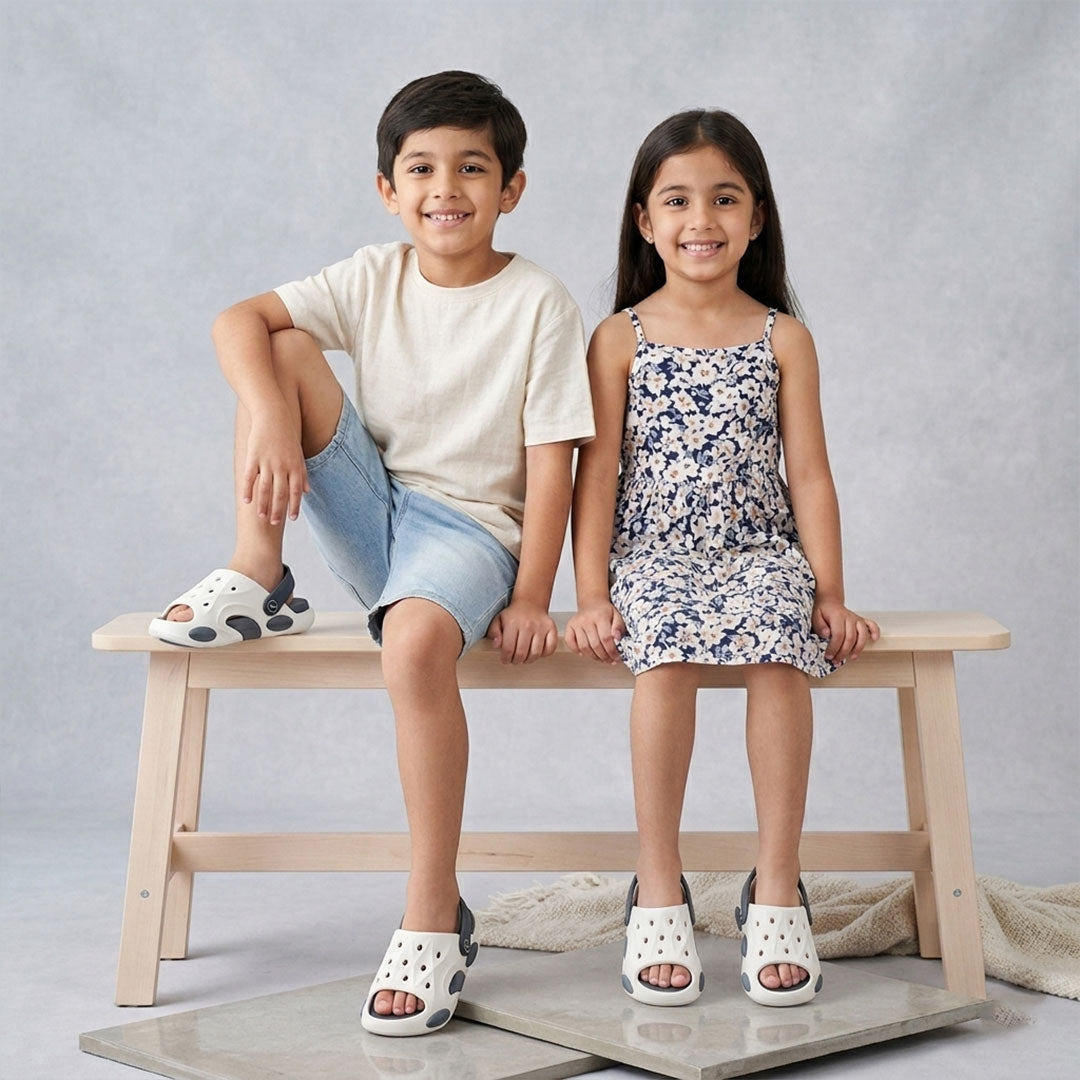 Bersache Extra Soft Classic Casual CHAPPAL with  Regular wear with Ultra Soft & Flexibility Technology Flip-Flop for Kids's-White-6323.