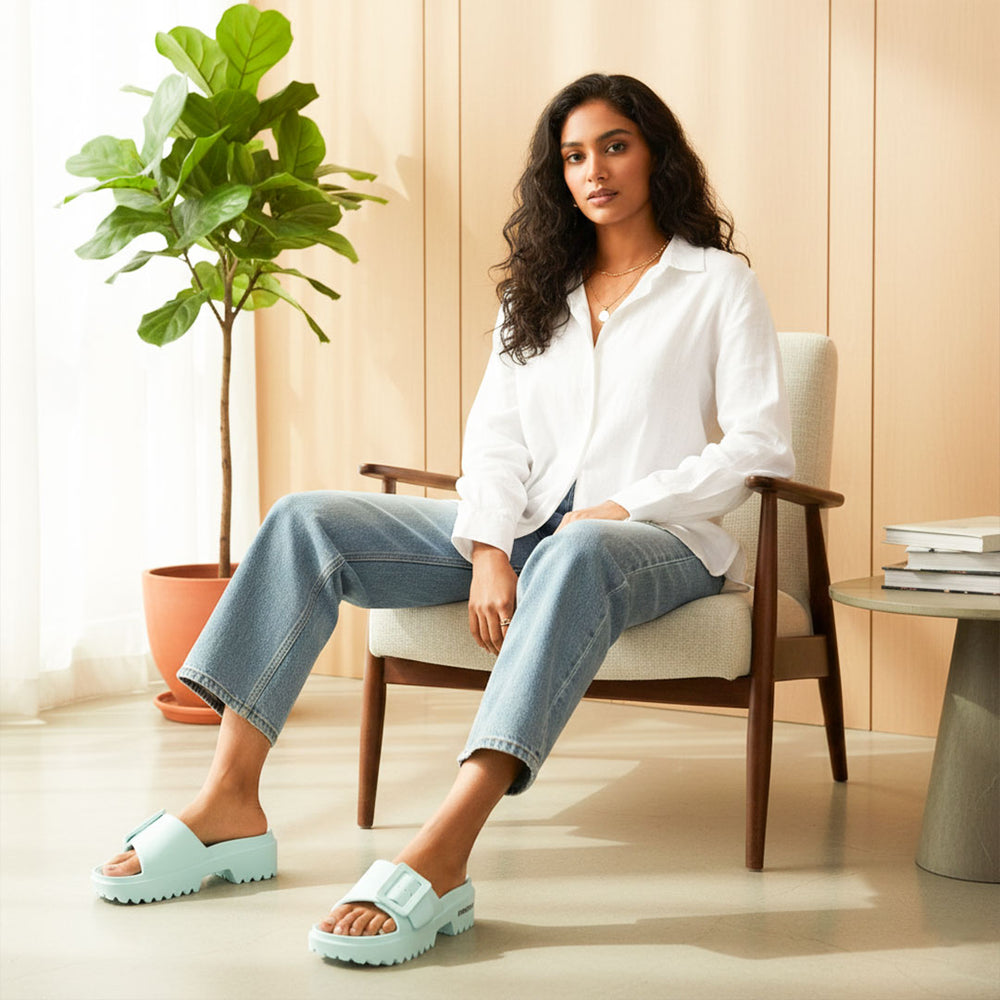 Bersache Extra Soft Classic Casual  with  Regular wear with Ultra Soft & Flexibility Technology Slipper for Women's-(6306-Blue)