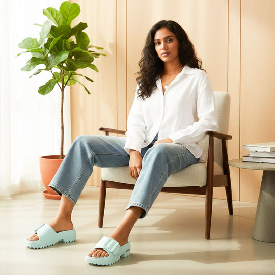 Bersache Extra Soft Classic Casual  with  Regular wear with Ultra Soft & Flexibility Technology Slipper for Women's-(6306-Blue)