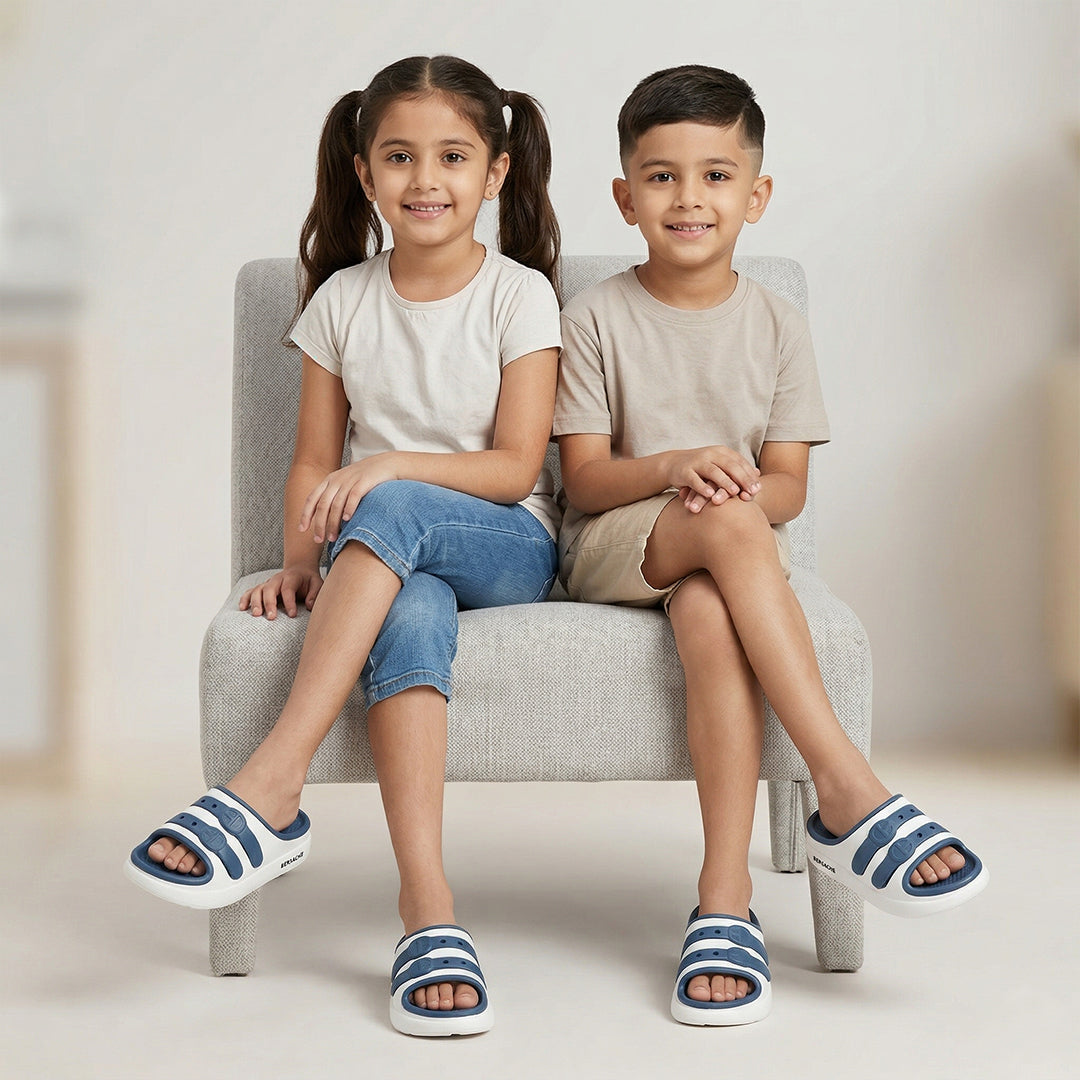 Bersache Extra Soft Classic Casual CHAPPAL with  Regular wear with Ultra Soft & Flexibility Technology Slipper for Kids's - White -6320.
