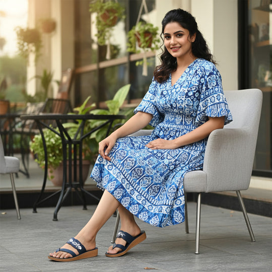 Bersache Extra Soft Classic Casual with  Regular wear with Ultra Soft & Flexibility Technology Flip-Flop for Women's & Girl's (6242-Navy-Blue)