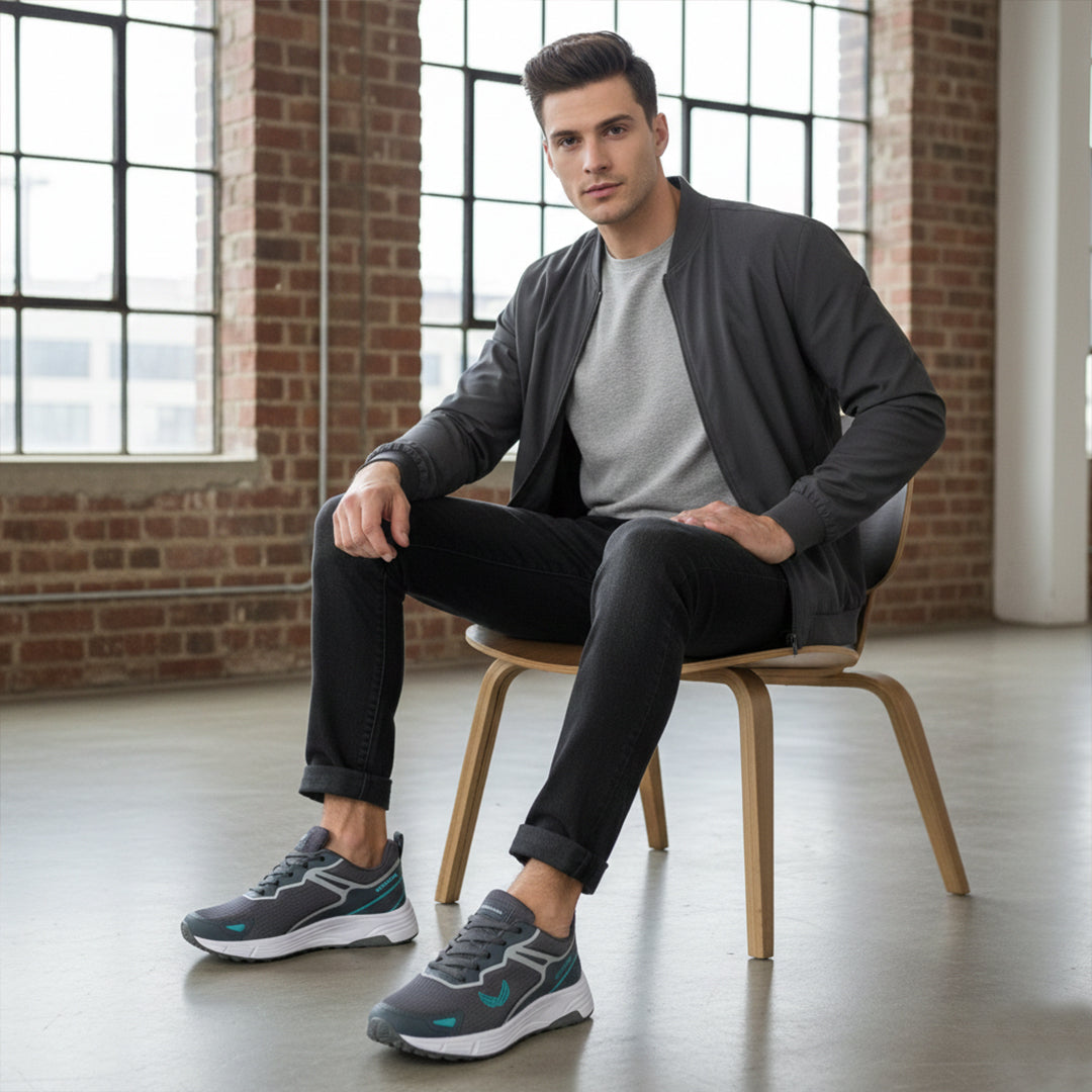 Bersache Casual Sneaker shoe for Men| Soft Cushioned Insole , Slip-Resistance Casuals For Men (Gray-8122)