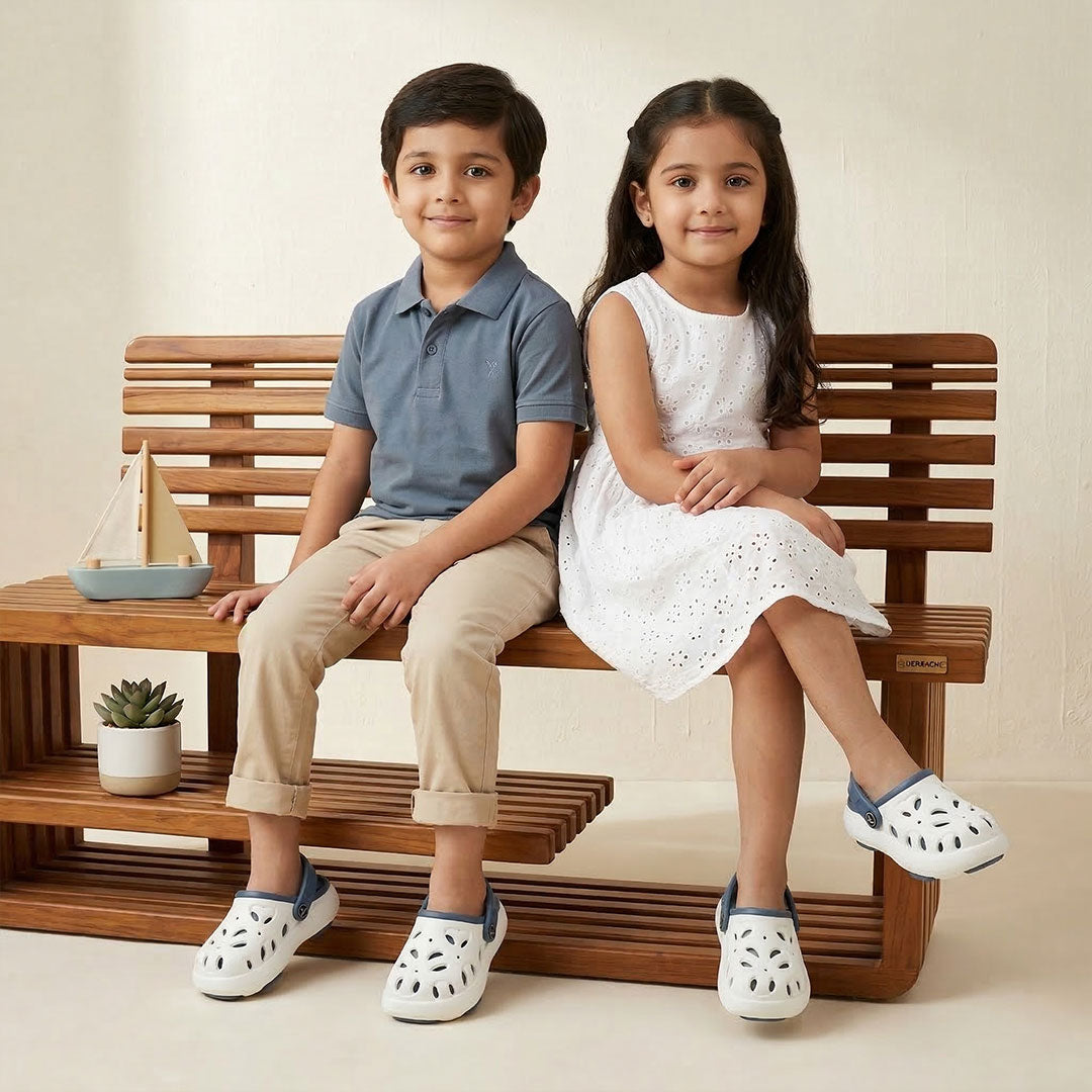 Bersache Extra Soft Classic Casual CHAPPAL with  Regular wear with Ultra Soft & Flexibility Technology Slipper for Kids's - White -6317.