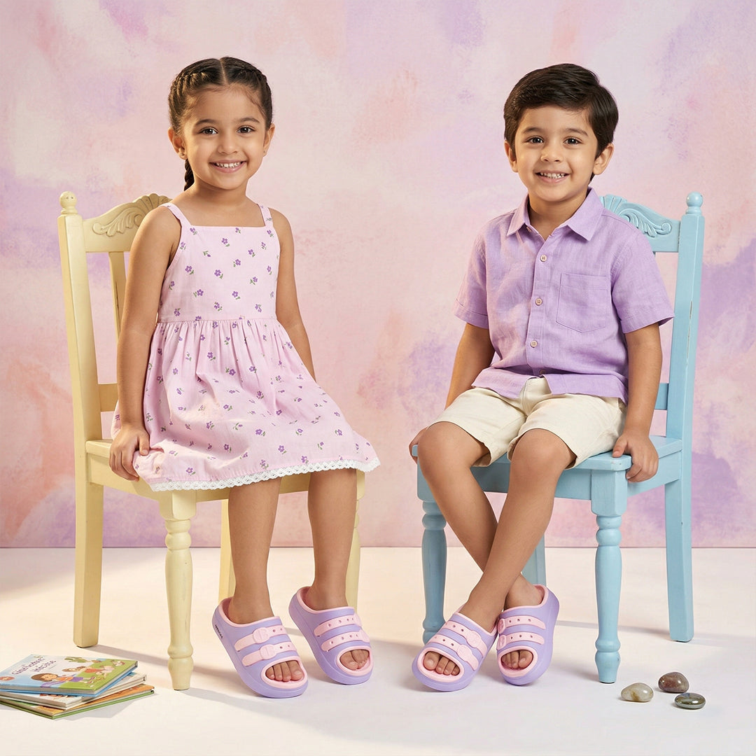 Bersache Extra Soft Classic Casual CHAPPAL with  Regular wear with Ultra Soft & Flexibility Technology Clog's for Kids's - Purple -6322.