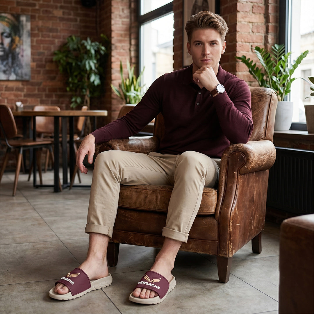 Bersache Extra Soft Classic Casual with  Regular wear with Ultra Soft & Flexibility Technology Sandal For Men's (beige)-6327.
