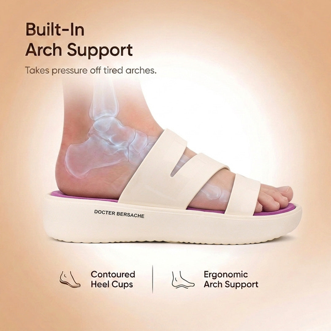 Doctor Bersache Newly Launched Orthopedic Comfort Slider for Women | Diabetic Friendly | Extra Cushioning | Arch Support | Pain Purple-DS127.