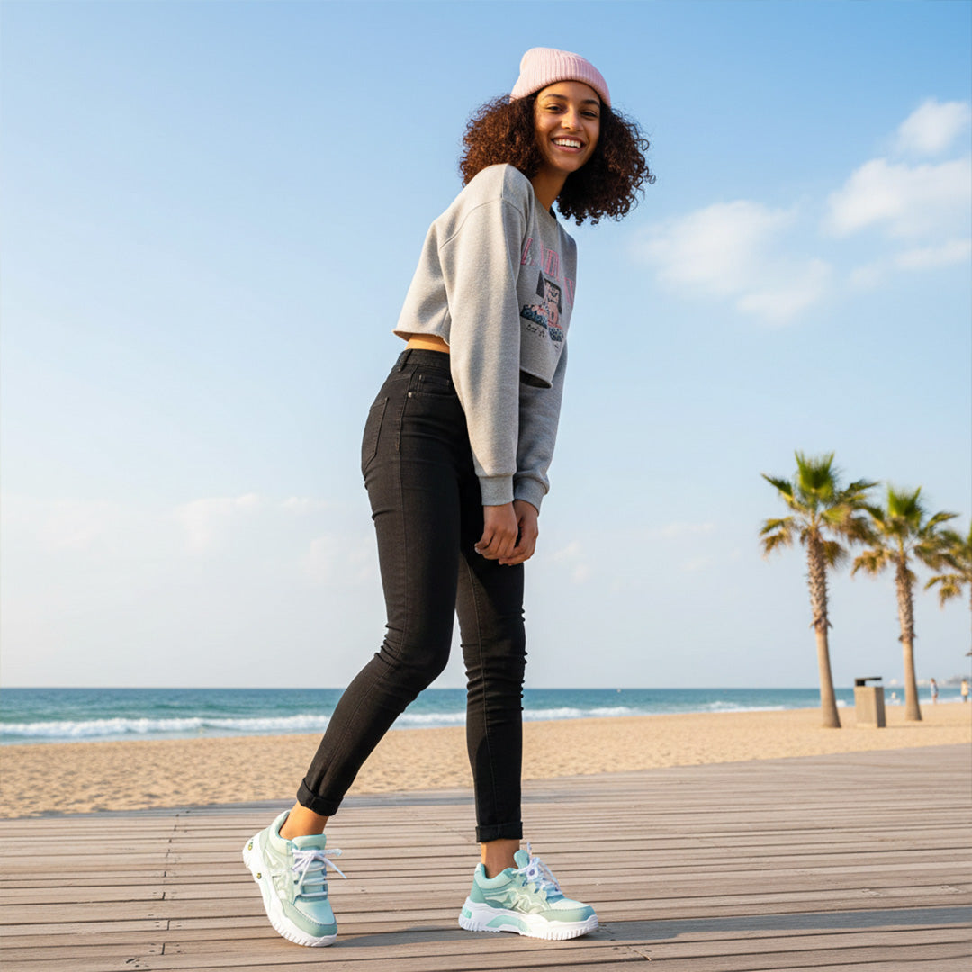 Bersache Premium Sports ,Gym, Trending Stylish Running Colour Changing shoes for Women (8101-Grey)