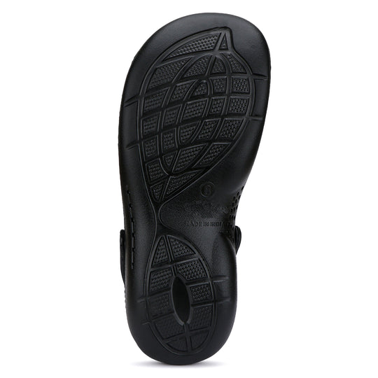 Bersache Extra Soft Classic Casual with Back Strap Regular wear with Ultra Soft & Flexibility Technology Flip-Flop for Men's/ Boy's Black-6011