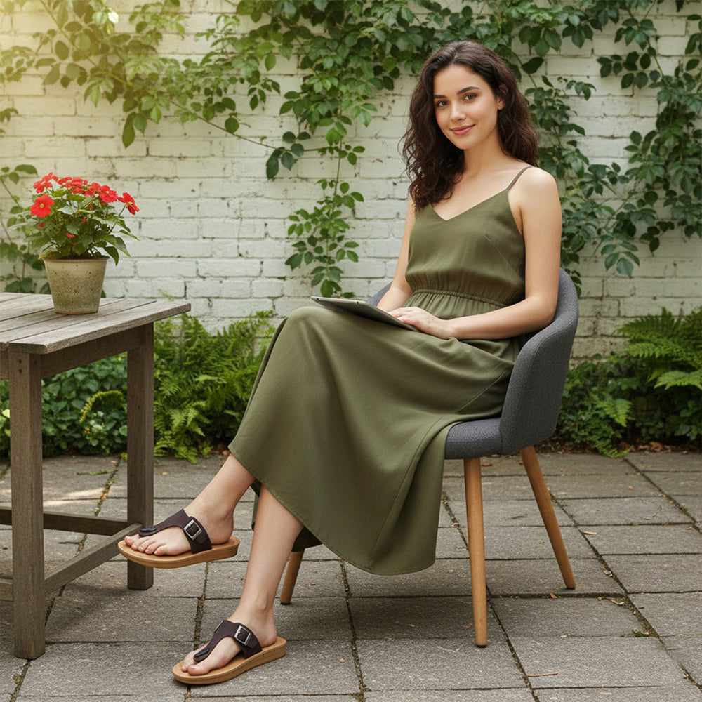 Bersache Extra Soft Classic Casual with  Regular wear with Ultra Soft & Flexibility Technology Flip-Flop for Women's & Girl's (6259-Brown)