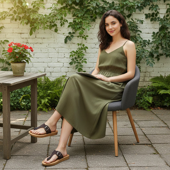 Bersache Extra Soft Classic Casual with  Regular wear with Ultra Soft & Flexibility Technology Flip-Flop for Women's & Girl's (6259-Brown)