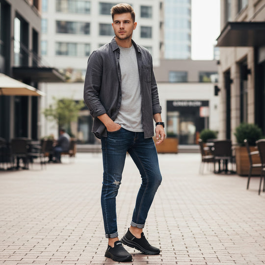 Bersache Lightweight Casual Sneaker Shoes For Men Black-8077