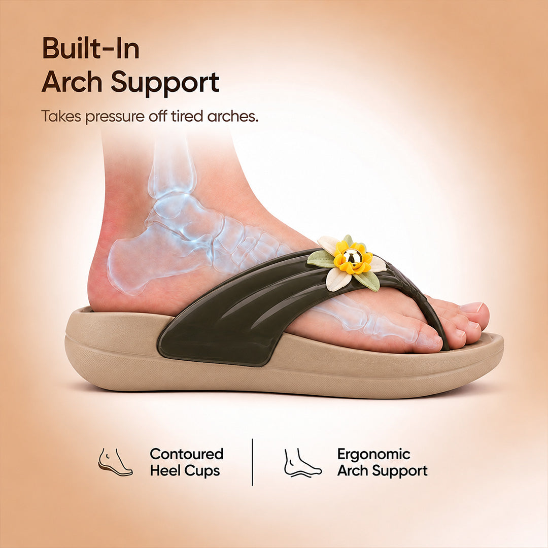 Doctor Bersache Newly Launched Orthopedic Comfort Slippers for Women | Diabetic Friendly | Extra Cushioning | Arch Support | Pain Relief Beige-DB -145
