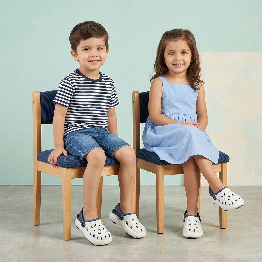 Bersache Extra Soft Classic Casual CHAPPAL with  Regular wear with Ultra Soft & Flexibility Technology Clog's for Kids's - White-6317.