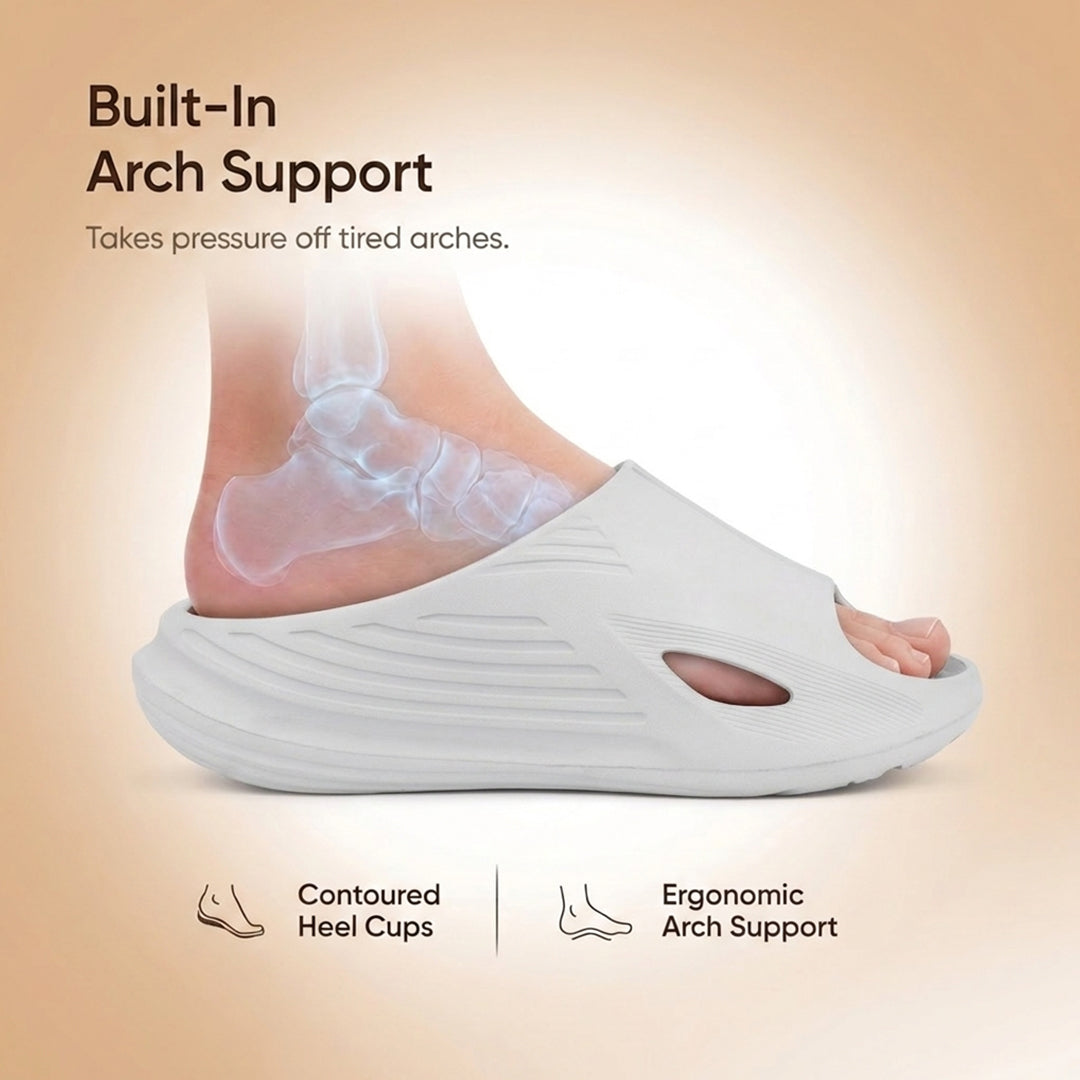 Doctor Bersache Newly Launched Orthopedic Comfort Slider for Men | Diabetic Friendly | Extra Cushioning | Arch Support | Pain | White DS103.
