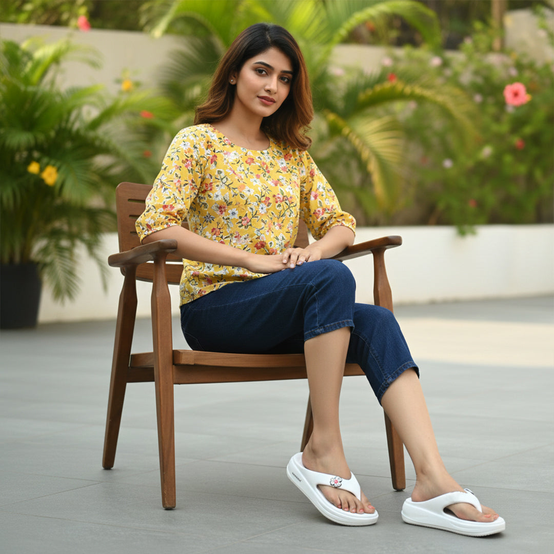 Bersache Extra Soft Classic Casual  with  Regular wear with Ultra Soft & Flexibility Technology Flip-Flop for Women's-(6298-White).