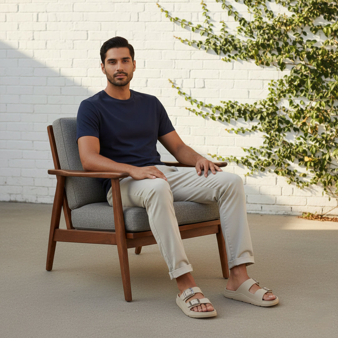 Bersache Extra Soft Classic Casual with  Regular wear with Ultra Soft & Flexibility Technology Flip-Flop for Men's-(6283-Beige)