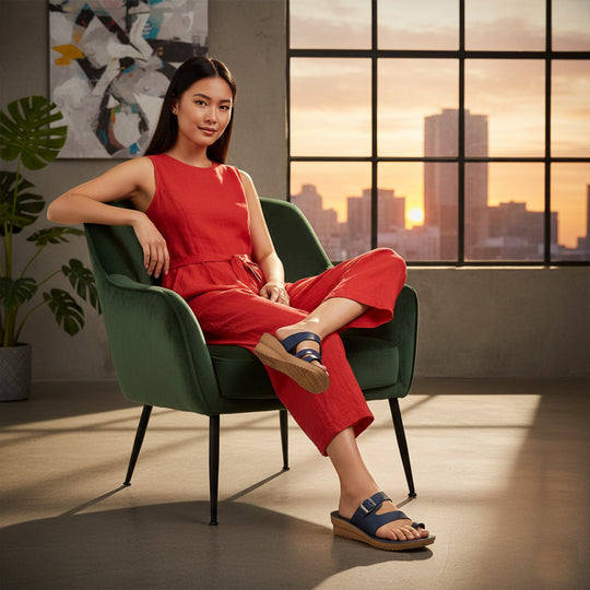 Bersache Extra Soft Classic Casual with  Regular wear with Ultra Soft & Flexibility Technology Sandal's For Women's & Girl's-(6244-Navy-blue)