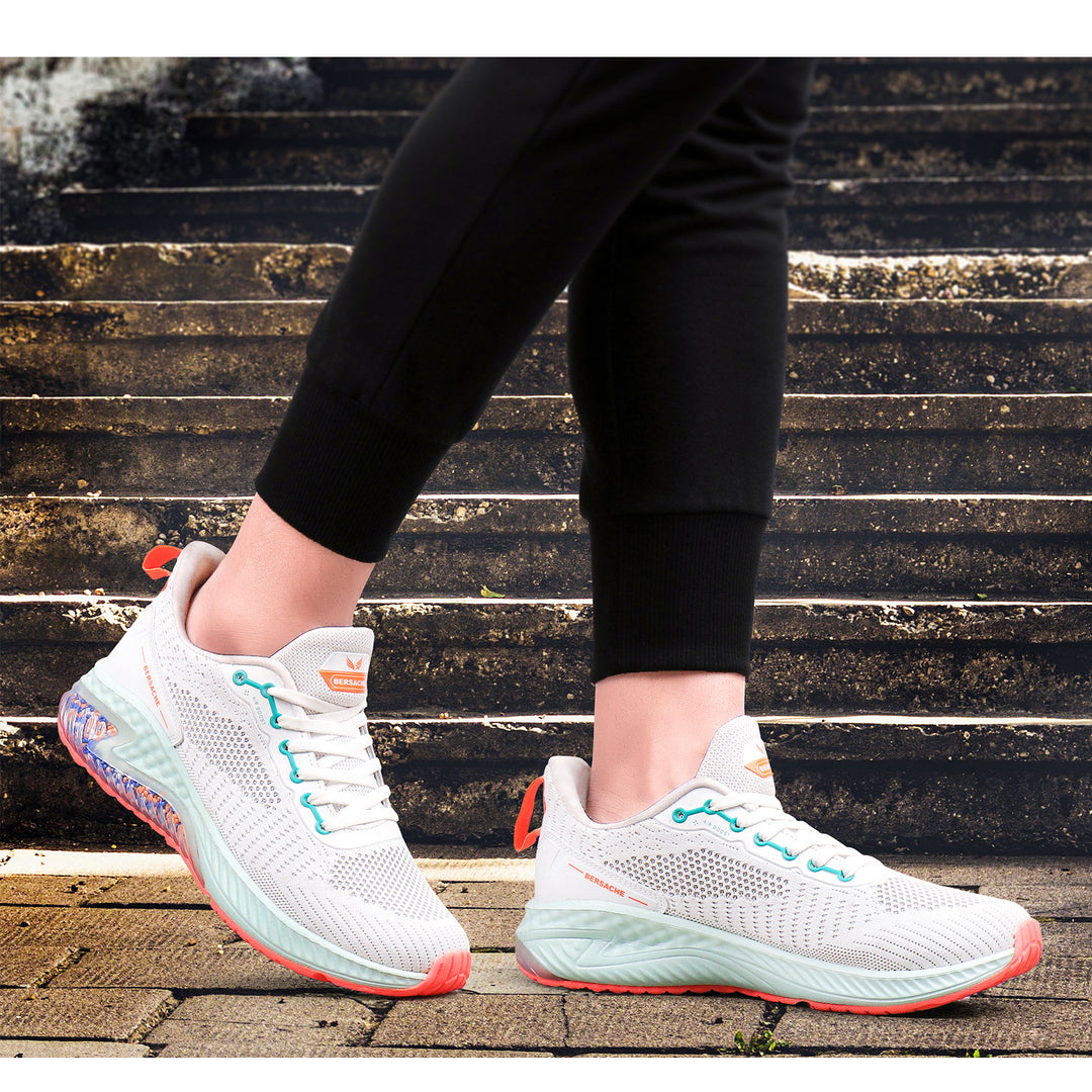 Bersache Lightweight Sports Running Shoes For Men White-9036