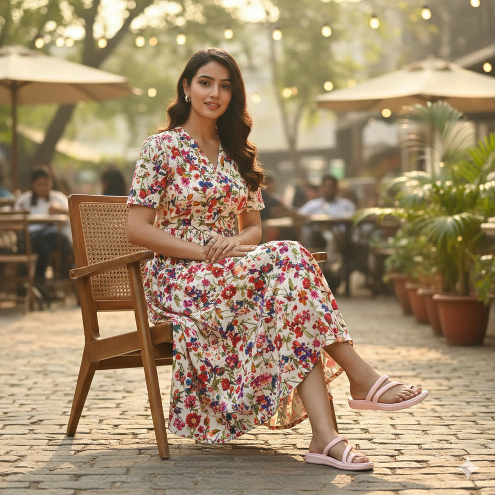 Bersache Extra Soft Classic Casual  with  Regular wear with Ultra Soft & Flexibility Technology Sandal for Women's-(6305-Pink)