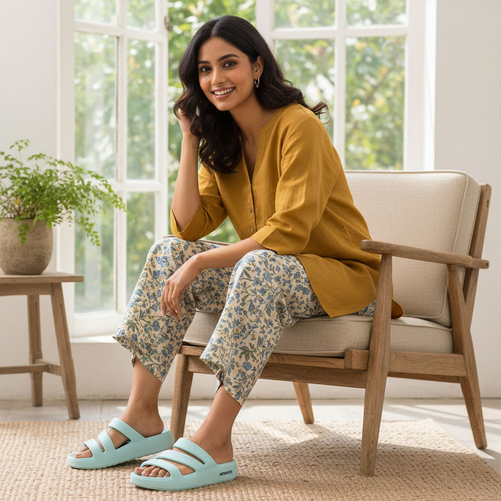 Bersache Extra Soft Classic Casual  with  Regular wear with Ultra Soft & Flexibility Technology Slipper for Women's-(6309-Blue)