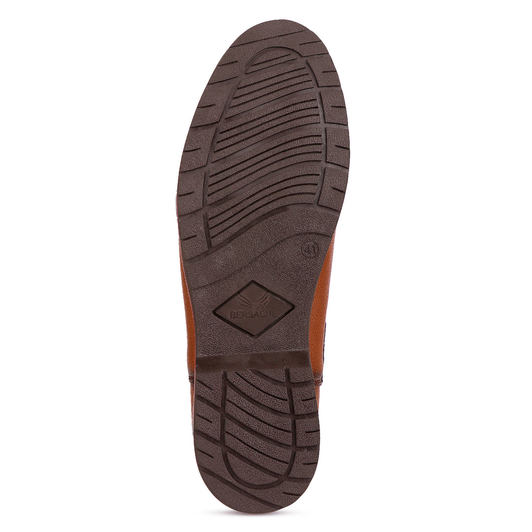 Bersache Lightweight Formal Office Wear Outdoor Shoes For Men (9086-Light Brown)