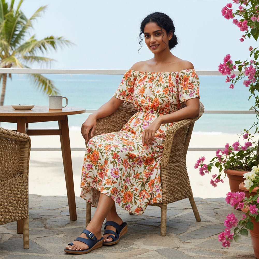 Bersache Extra Soft Classic Casual with  Regular wear with Ultra Soft & Flexibility Technology Flip-Flop for Women's & Girl's (6244-Navy-Blue)