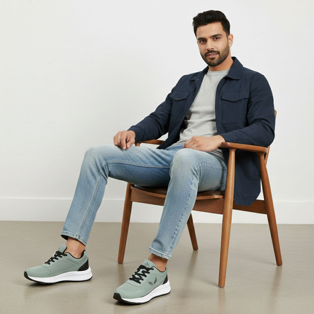 Bersache Casual Sneaker shoe for Men| Soft Cushioned Insole , Slip-Resistance Casuals For Men (Light-green-8139)