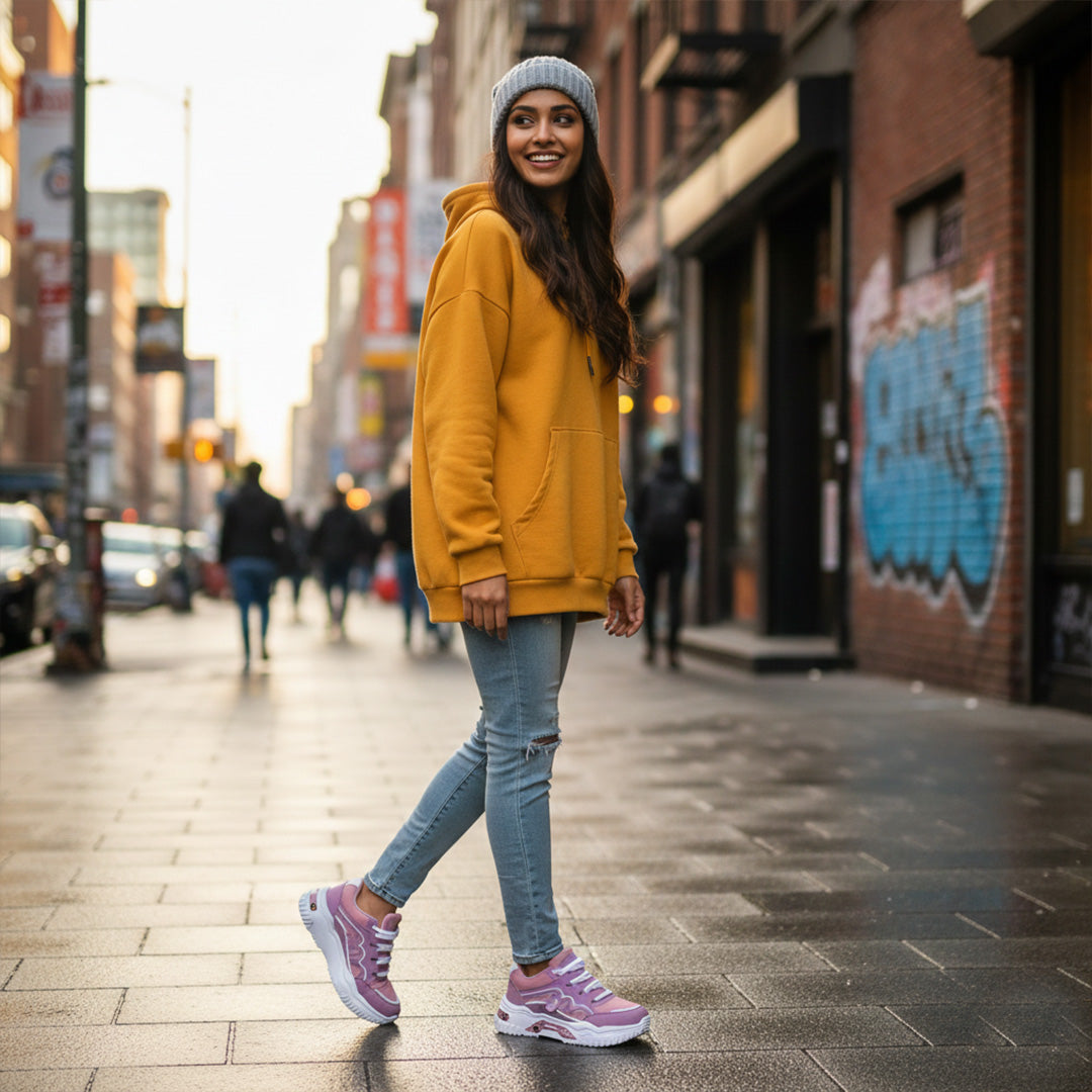 Bersache Premium Sports ,Gym, Trending Stylish Running Colour Changing shoes for Women (8103-Purple)