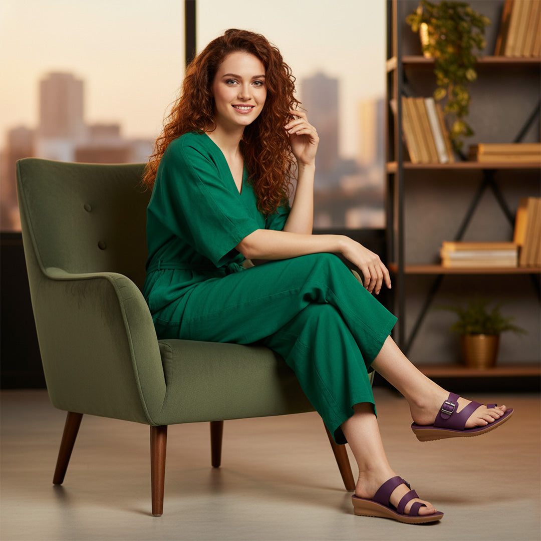 Bersache Extra Soft Classic Casual with  Regular wear with Ultra Soft & Flexibility Technology Flip-Flop for Women's & Girl's (6245-Purple)