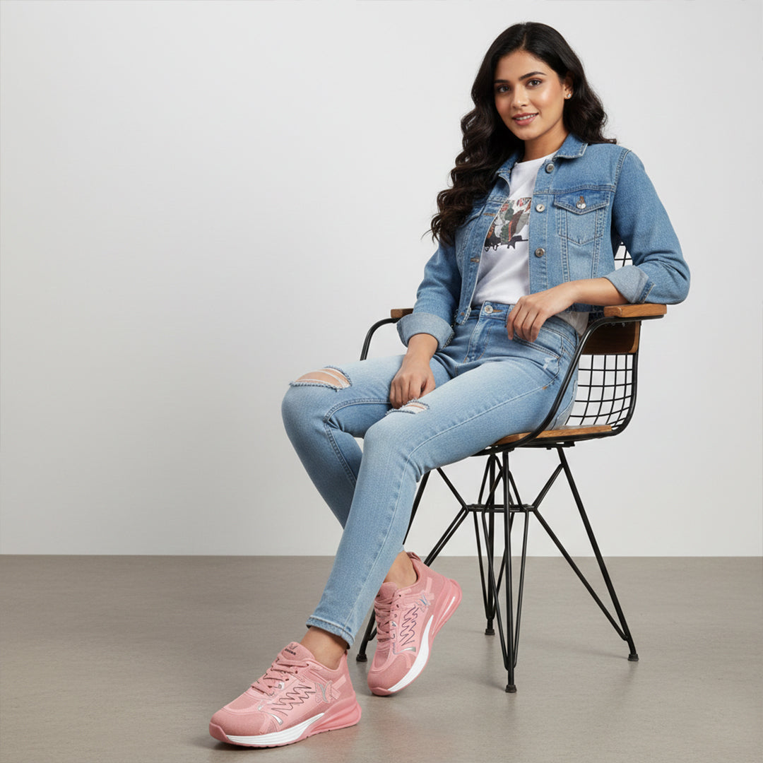 Bersache Casual Sneaker shoe for Women| Soft Cushioned Insole , Slip-Resistance Casuals For Women's-(8140-Pink)